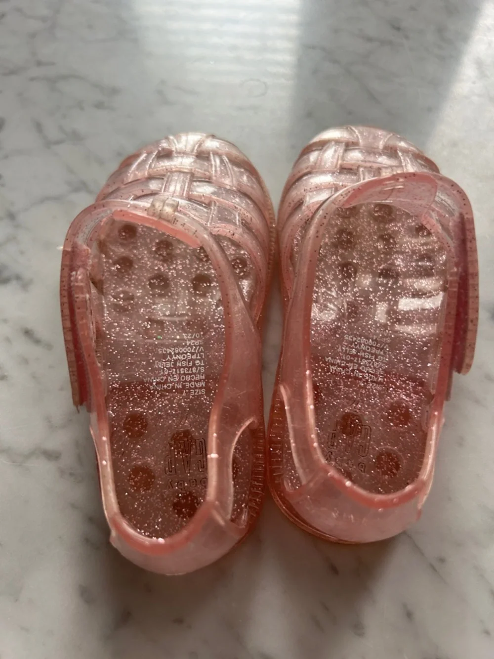 Gap Pink Glitter Jelly Sandals